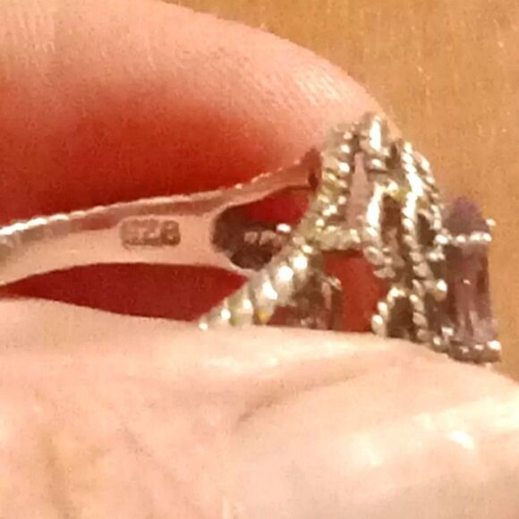 925 silver amethyst marquise cut stone ring Size 8 NWOT - Picture 3 of 3